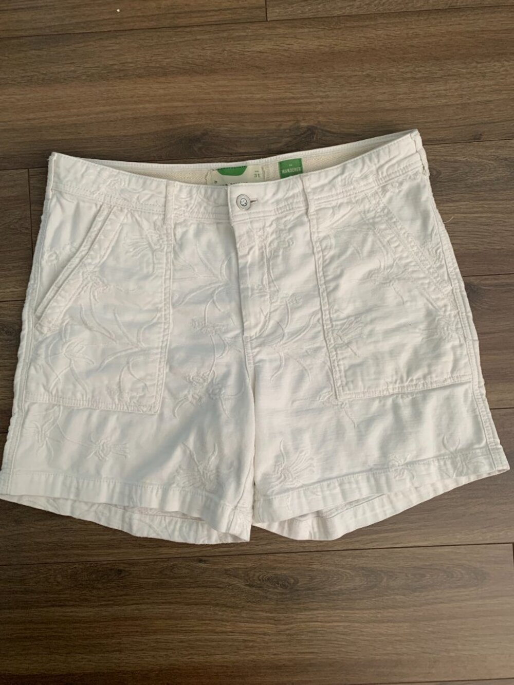 ANTHROPOLOGIE The Wunderer White Short FLoral Print High Rise Women' Size 31